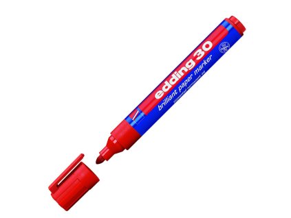 Lesklý popisovač edding 30 červený