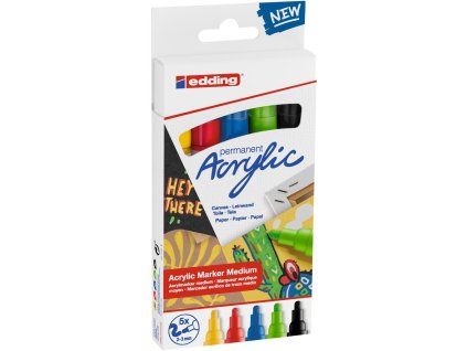 Sada akrylových popisovačov edding 5100 5f základné farby