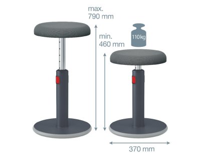 Ergonomická balančná stolička Leitz Cosy Ergo zamatová sivá