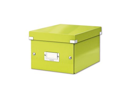 Malá organizačná krabica Click & Store metalická zelená