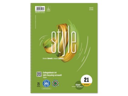Blok College Format Werk Ursus Green A4 80 listov linajkový 70g recyklovaný