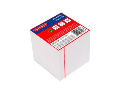 Poznámkový bloček kocka lepená Herlitz 90x90x90mm biela