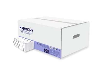 Papierové utierky skladané ZZ 2-vrstvové HARMONY recykel biele (20bal.)