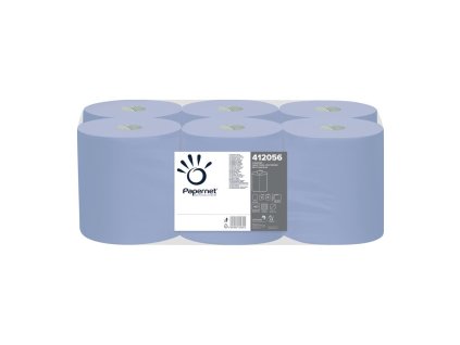 Papierové utierky v roliach Papernet blue so stredovým odvíjaním , návin 135 m (6 ks)