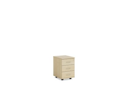 Mobilný kontajner BASIC, 3-zásuvkový so zámkom, 41x61x50cm, breza
