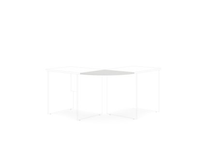 Doplnkový stôl bez nohy BASIC, 60x2,2x60cm, biela