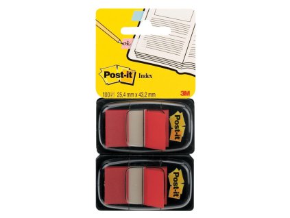 Záložky Post-it Index široké 25,4x43,2 červená 2ks