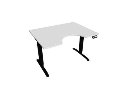 Pracovný stôl Motion Ergo, PO, 2S, 120x70,5-120,5x90 cm, biela/čierna