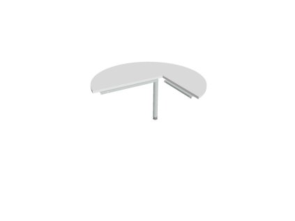 Doplnkový stôl Cross, 120x75,5x(80x60) cm, biela/kov