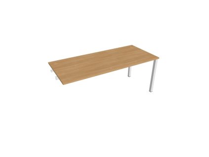 Pracovný stôl Uni k pozdĺ. reťazenie, 180x75,5x80 cm, dub/biela