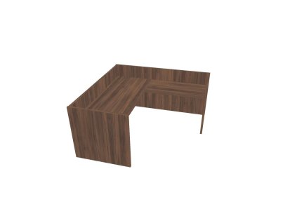 Recepčný pult ASSIST 200 rohový pravý, 207 x 204 x 74 (100) cm, orech