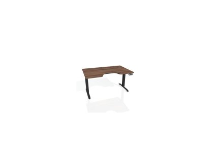 Pracovný stôl Motion Ergo, PO, 2S, 120x70,5-120,5x90 cm, orech/čierna