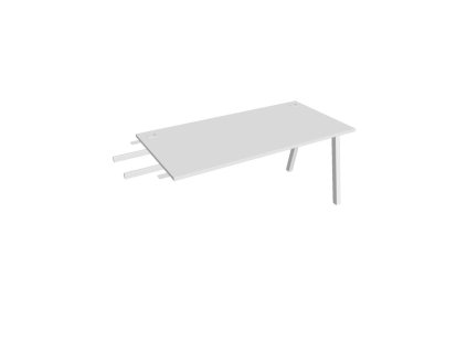 Pracovný stôl UNI A, kolmo reťaziaci, 160x75,5x80 cm, biela/biela