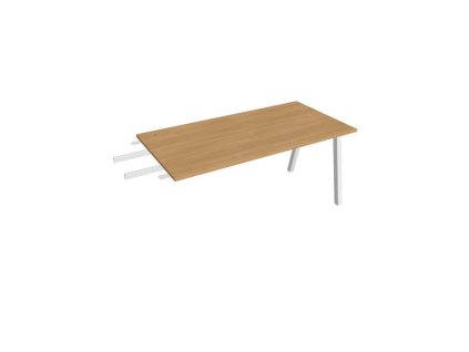 Pracovný stôl UNI A, kolmo reťaziaci, 160x75,5x80 cm, dub/biela