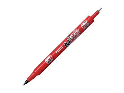 Popisovač obojstranný PILOT Twin Marker BeGreen 05+03 mm červený