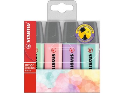 Sada zvýrazňovačov STABILO BOSS pastel 4S