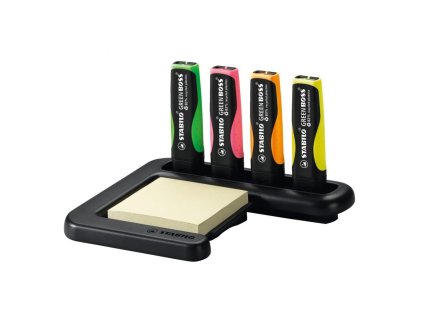 Sada zvýrazňovačov STABILO GREEN BOSS 4 ks Stolný set zelená, ružová, oranžová, žltá