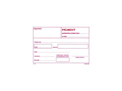 Príjmový pokladničný doklad bez DPH, samoprepis, A6