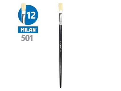 Štetec MILAN č. 12, plochý (prasacie štetiny), čierny