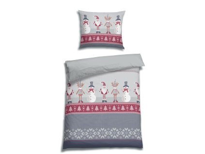 Moritz grau Flanell Bettw„sche 1 abgepasstes Kissen Bett 1