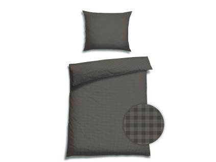 Karo five grafit Satin Bettwäsche 005 1 Kissen Lupe