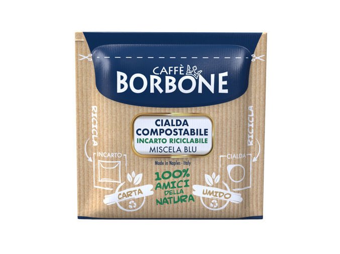 0001838 150 cialde ese 44 mm caffe borbone miscela blu compostabile incarto riciclabile