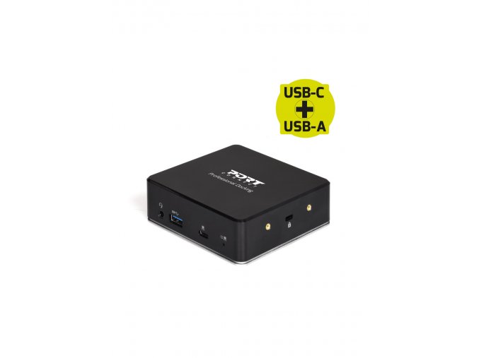 PORT CONNECT Dokovací stanice 8v1 USB-C, USB-A, dual video, HDMI, Ethernet, audio, USB 3.0