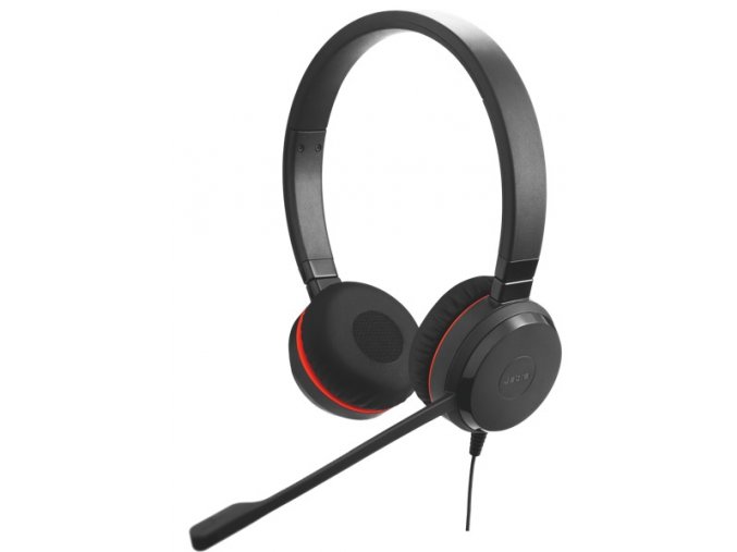 Jabra Evolve 20/Stereo/USB/Drát/Černá-červená