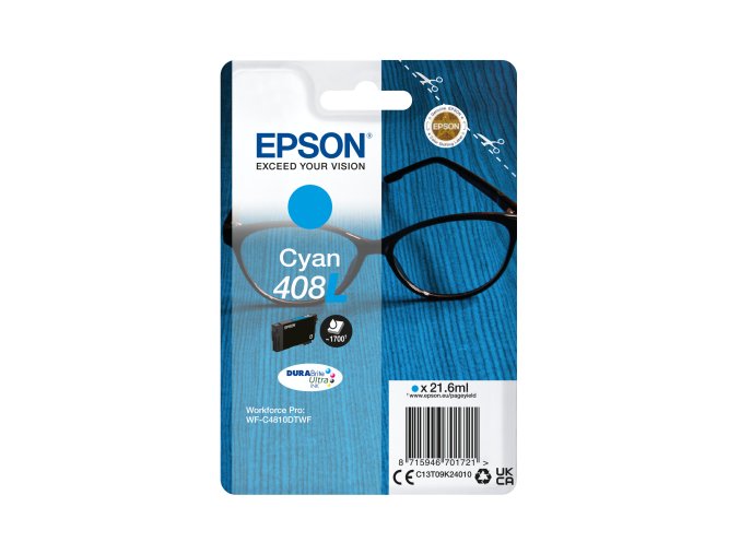 EPSON Singlepack Cyan 408L DURABrite Ultra Ink