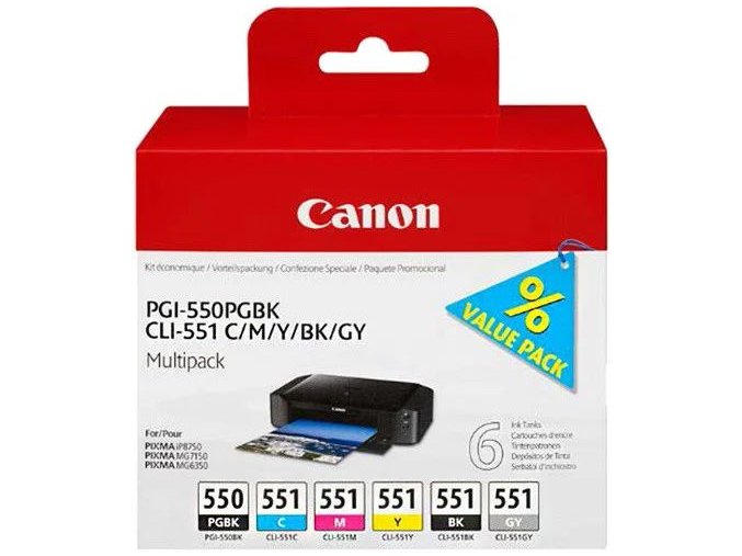 Canon PGI-550 + CLI-551 C/M/Y/BK/GY  Multi pack