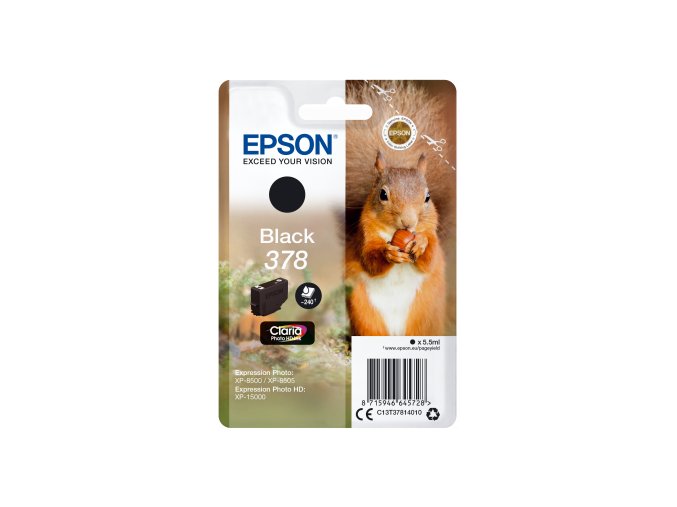 Epson Singlepack Black 378 Claria Photo HD Ink