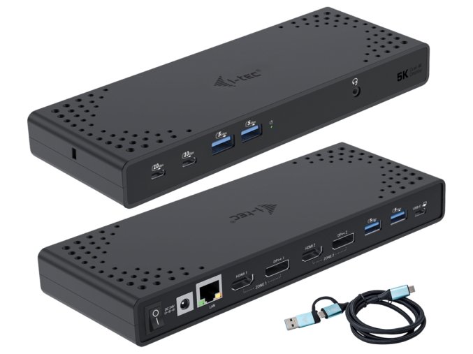 i-tec USB 3.0 / USB-C / Thunderbolt Dual Display Docking Station, PD 100W