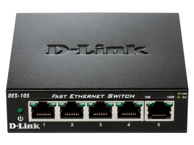 D-Link DES-105 kovový 5-port 10/100 Desktop Switch