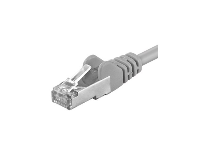 Premiumcord Patch kabel CAT 6a S-FTP,RJ45-RJ45,LSOH, AWG 26/7 15m šedá