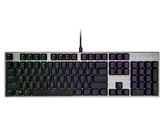 Cooler Master mechanická klávesnice SK652, RGB, US layout, nízký profil