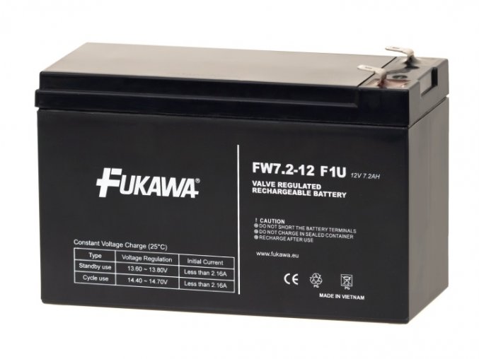 Akumulátor FUKAWA FW 7.2-12 F1U (12V 7,2Ah) faston 4,8mm