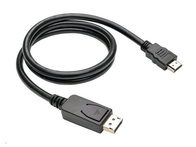 Kabel C-TECH DisplayPort/HDMI, 2m, černý