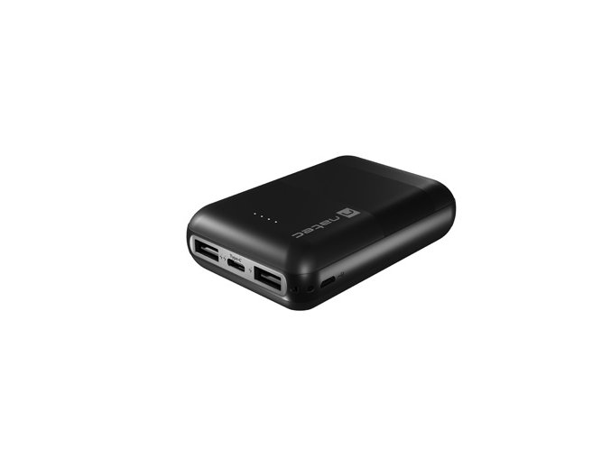 NATEC powerbanka TREVI COMPACT 10000 mAh 2X USB-A + 1X USB-C, černá