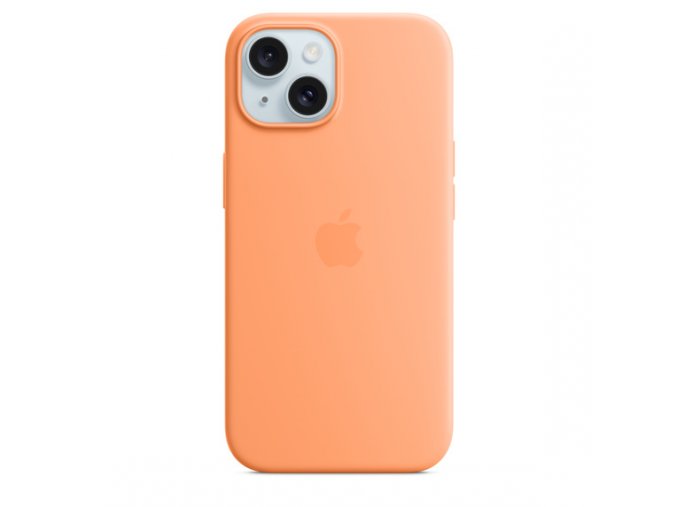 iPhone 15+ Silicone Case with MS - Orange Sorbet