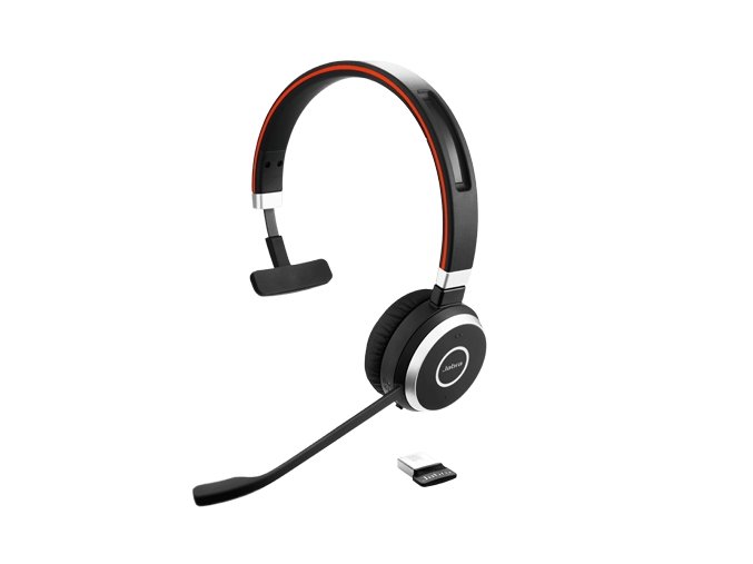 Jabra Evolve 65 SE/Mono/BT/Bezdrát/Černá-červená