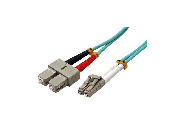 Optický patch cord Duplex LC-SC 50/125 0,25m MM OM4