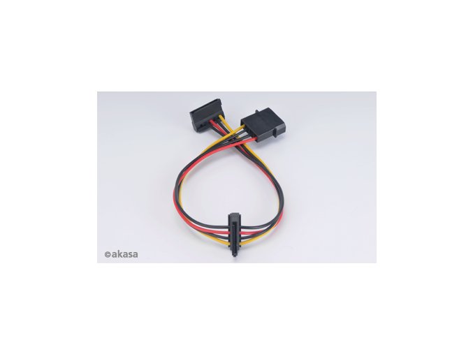 AKASA - 4-pin molex na 2x 15-pin Sata adaptér