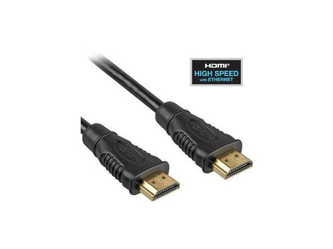 PremiumCord HDMI High Speed + Ethernet kabel, zlacené konektory, 1,5m