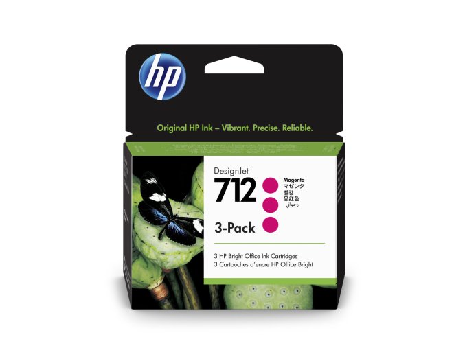 HP 712 Ink. náplň purpurová, trojbalení; 3ED78A