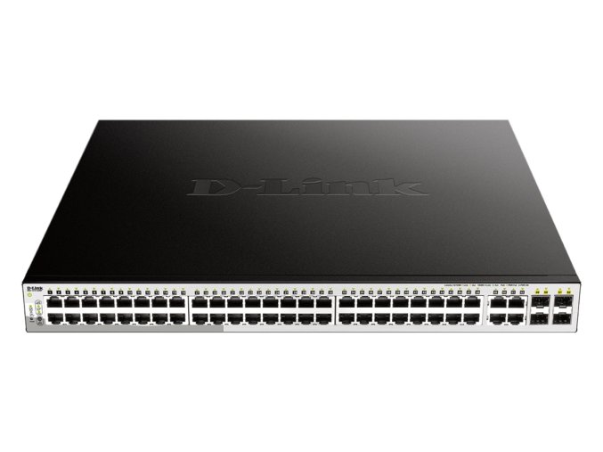 D-Link DGS-1210-52MP L2/L3 Smart+ PoE switch, 48x GbE PoE+, 4x RJ45/SFP, PoE 370W