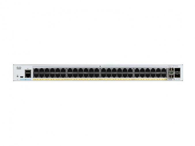 Catalyst C1000-48P-4X-L, 48x 10/100/1000 Ethernet PoE+ ports and 370W PoE budget, 4x 10G SFP+ uplnks