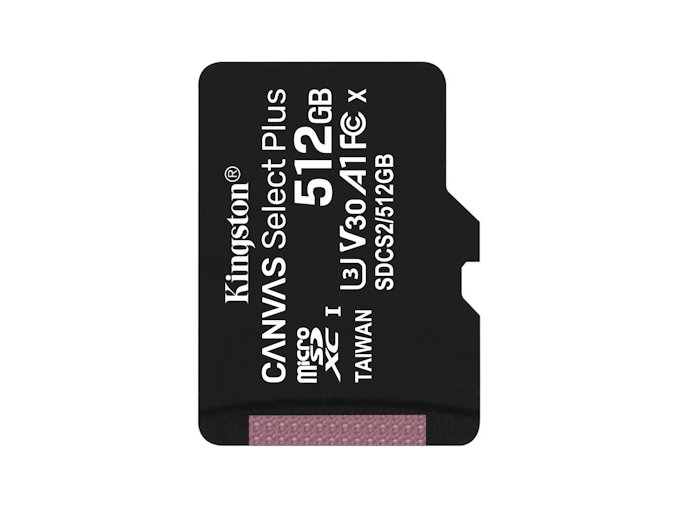 Kingston CANVAS SELECT PLUS/micro SD/512GB/100MBps/UHS-I U3 / Class 10