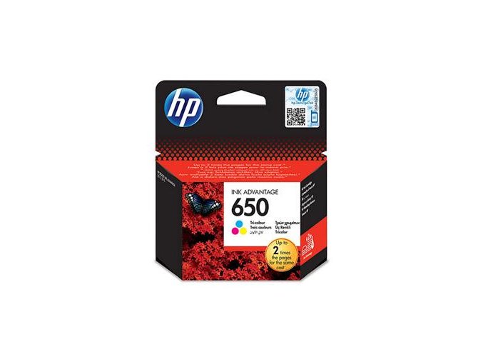 HP 650 tříbarevná inkoustová kazeta, CZ102AE