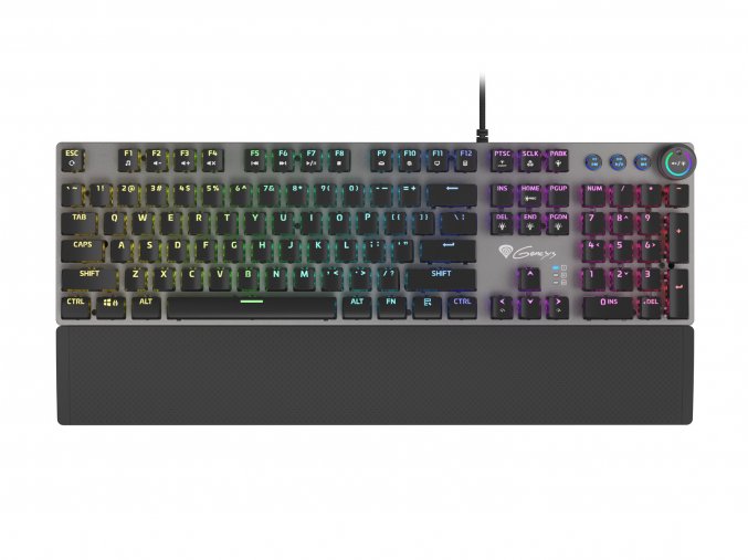 Genesis herní mechanická klávesnice THOR 401/RGB/Kailh Brown/Drátová USB/US layout/Černá