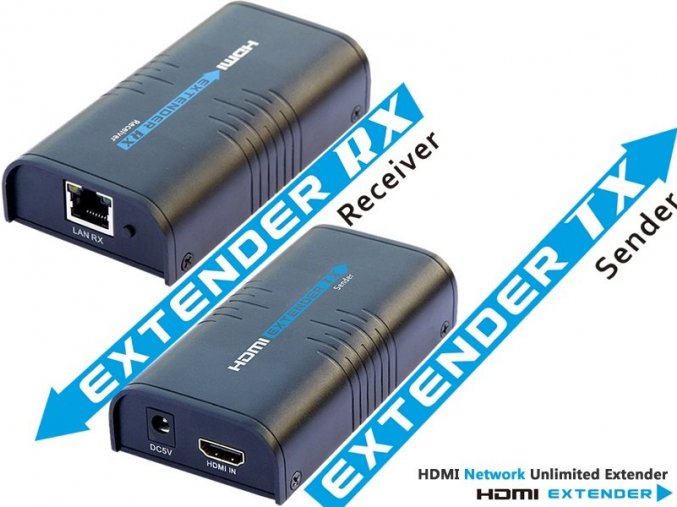 PremiumCord HDMI extender na 120m přes LAN,over IP